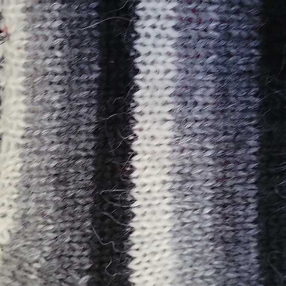 WOOL oversized striped Italian Handknit sweater dress tunic Long sleeves funnel - Picture 11 of 17